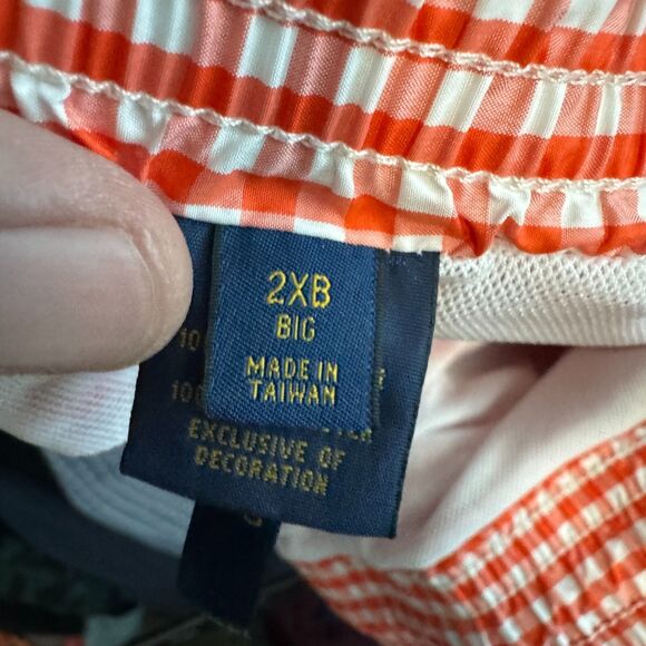 Polo Ralph Lauren Swim Trunks Mens 2XB Big Orange Gingham Beach Surf Shorts - Picture 8 of 13